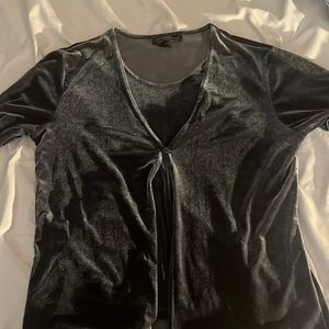 Iridescent Velvet Gray/Silver Sweater Top